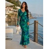 image:imageZESICA Wedding Guest Dresses for Women Fall Long Sleeve Floral Maxi DressGreen