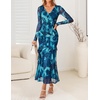 image:imageZESICA Wedding Guest Dresses for Women Fall Long Sleeve Floral Maxi DressLake