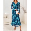 image:imageZESICA Wedding Guest Dresses for Women Fall Long Sleeve Floral Maxi DressLake