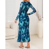 image:imageZESICA Wedding Guest Dresses for Women Fall Long Sleeve Floral Maxi DressLake