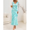 image:imageZESICA Wedding Guest Dresses for Women Fall Long Sleeve Floral Maxi DressLight Green
