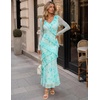 image:imageZESICA Wedding Guest Dresses for Women Fall Long Sleeve Floral Maxi DressLight Green
