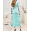 image:imageZESICA Wedding Guest Dresses for Women Fall Long Sleeve Floral Maxi DressLight Green