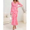 image:imageZESICA Wedding Guest Dresses for Women Fall Long Sleeve Floral Maxi DressPink