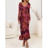 image:imageZESICA Wedding Guest Dresses for Women Fall Long Sleeve Floral Maxi DressPurple