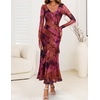 image:imageZESICA Wedding Guest Dresses for Women Fall Long Sleeve Floral Maxi DressPurple