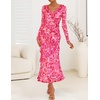 image:imageZESICA Wedding Guest Dresses for Women Fall Long Sleeve Floral Maxi DressRose
