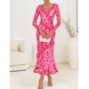 image:imageZESICA Wedding Guest Dresses for Women Fall Long Sleeve Floral Maxi DressRose