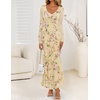 image:imageZESICA Wedding Guest Dresses for Women Fall Long Sleeve Floral Maxi DressYellow