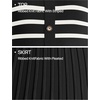 image:imageZESICA Women Striped Crewneck Short Sleeve Elegant Midi DressBlack