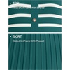 image:imageZESICA Women Striped Crewneck Short Sleeve Elegant Midi DressDarkgreen