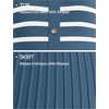 image:imageZESICA Women Striped Crewneck Short Sleeve Elegant Midi DressDusty Blue