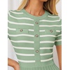 image:imageZESICA Women Striped Crewneck Short Sleeve Elegant Midi DressLight Green
