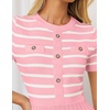 image:imageZESICA Women Striped Crewneck Short Sleeve Elegant Midi DressPink