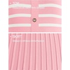 image:imageZESICA Women Striped Crewneck Short Sleeve Elegant Midi DressPink