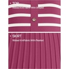image:imageZESICA Women Striped Crewneck Short Sleeve Elegant Midi DressPlum
