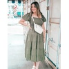 image:imageZESICA Women Summer Puff Sleeve Boho Wedding Guest Midi DressArmy Green