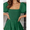image:imageZESICA Women Summer Puff Sleeve Boho Wedding Guest Midi DressForest Green