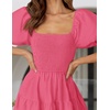 image:imageZESICA Women Summer Puff Sleeve Boho Wedding Guest Midi DressHot Pink