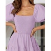 image:imageZESICA Women Summer Puff Sleeve Boho Wedding Guest Midi DressLight Purple