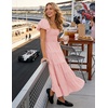 image:imageZESICA Women Summer Puff Sleeve Boho Wedding Guest Midi DressPink