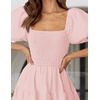image:imageZESICA Women Summer Puff Sleeve Boho Wedding Guest Midi DressPink