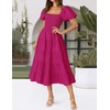 image:imageZESICA Women Summer Puff Sleeve Boho Wedding Guest Midi DressRose