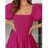 image:imageZESICA Women Summer Puff Sleeve Boho Wedding Guest Midi DressRose