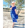 image:imageZESICA Women Summer Puff Sleeve Boho Wedding Guest Midi DressRoyal Blue