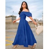 image:imageZESICA Women Summer Puff Sleeve Boho Wedding Guest Midi DressRoyal Blue