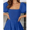 image:imageZESICA Women Summer Puff Sleeve Boho Wedding Guest Midi DressRoyal Blue