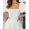 image:imageZESICA Women Summer Puff Sleeve Boho Wedding Guest Midi DressWhite