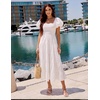 image:imageZESICA Women Summer Puff Sleeve Boho Wedding Guest Midi DressWhite