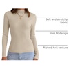 image:imageZESICA Womens 2025 Fall Long Sleeve Turtleneck T Shirt Ribbed Knit Sweater Slim Fit Basic Casual Tee TopsAlmond