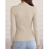 image:imageZESICA Womens 2025 Fall Long Sleeve Turtleneck T Shirt Ribbed Knit Sweater Slim Fit Basic Casual Tee TopsAlmond