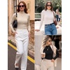 image:imageZESICA Womens 2025 Fall Long Sleeve Turtleneck T Shirt Ribbed Knit Sweater Slim Fit Basic Casual Tee TopsBlack