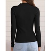 image:imageZESICA Womens 2025 Fall Long Sleeve Turtleneck T Shirt Ribbed Knit Sweater Slim Fit Basic Casual Tee TopsBlack