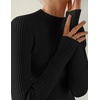 image:imageZESICA Womens 2025 Fall Long Sleeve Turtleneck T Shirt Ribbed Knit Sweater Slim Fit Basic Casual Tee TopsBlack