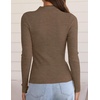 image:imageZESICA Womens 2025 Fall Long Sleeve Turtleneck T Shirt Ribbed Knit Sweater Slim Fit Basic Casual Tee TopsCamel