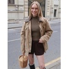 image:imageZESICA Womens 2025 Fall Long Sleeve Turtleneck T Shirt Ribbed Knit Sweater Slim Fit Basic Casual Tee TopsCamel