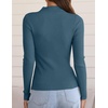 image:imageZESICA Womens 2025 Fall Long Sleeve Turtleneck T Shirt Ribbed Knit Sweater Slim Fit Basic Casual Tee TopsDark Blue