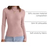 image:imageZESICA Womens 2025 Fall Long Sleeve Turtleneck T Shirt Ribbed Knit Sweater Slim Fit Basic Casual Tee TopsDusty Pink