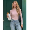 image:imageZESICA Womens 2025 Fall Long Sleeve Turtleneck T Shirt Ribbed Knit Sweater Slim Fit Basic Casual Tee TopsDusty Pink