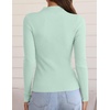 image:imageZESICA Womens 2025 Fall Long Sleeve Turtleneck T Shirt Ribbed Knit Sweater Slim Fit Basic Casual Tee TopsMint