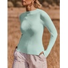 image:imageZESICA Womens 2025 Fall Long Sleeve Turtleneck T Shirt Ribbed Knit Sweater Slim Fit Basic Casual Tee TopsMint