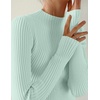 image:imageZESICA Womens 2025 Fall Long Sleeve Turtleneck T Shirt Ribbed Knit Sweater Slim Fit Basic Casual Tee TopsMint