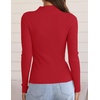 image:imageZESICA Womens 2025 Fall Long Sleeve Turtleneck T Shirt Ribbed Knit Sweater Slim Fit Basic Casual Tee TopsRed