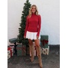 image:imageZESICA Womens 2025 Fall Long Sleeve Turtleneck T Shirt Ribbed Knit Sweater Slim Fit Basic Casual Tee TopsRed