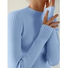 image:imageZESICA Womens 2025 Fall Long Sleeve Turtleneck T Shirt Ribbed Knit Sweater Slim Fit Basic Casual Tee TopsSky