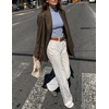 image:imageZESICA Womens 2025 Fall Long Sleeve Turtleneck T Shirt Ribbed Knit Sweater Slim Fit Basic Casual Tee TopsSky